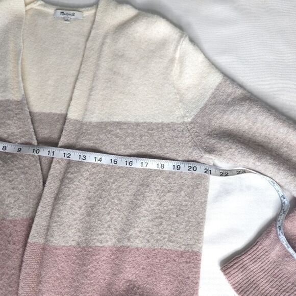 Madewell Ryder Stripe Cardigan Cream Pink Block Color Stripped Sweater Size S - Picture 6 of 7